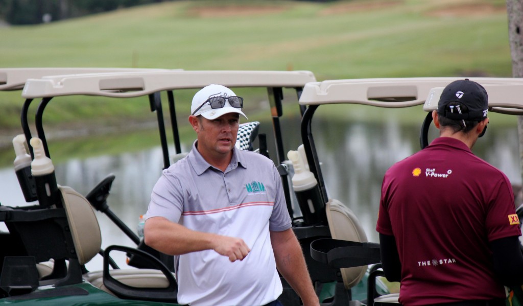 Members at the golf carts before a round