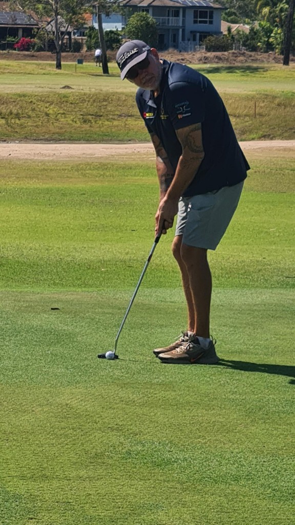 Member putting on the waterfront course